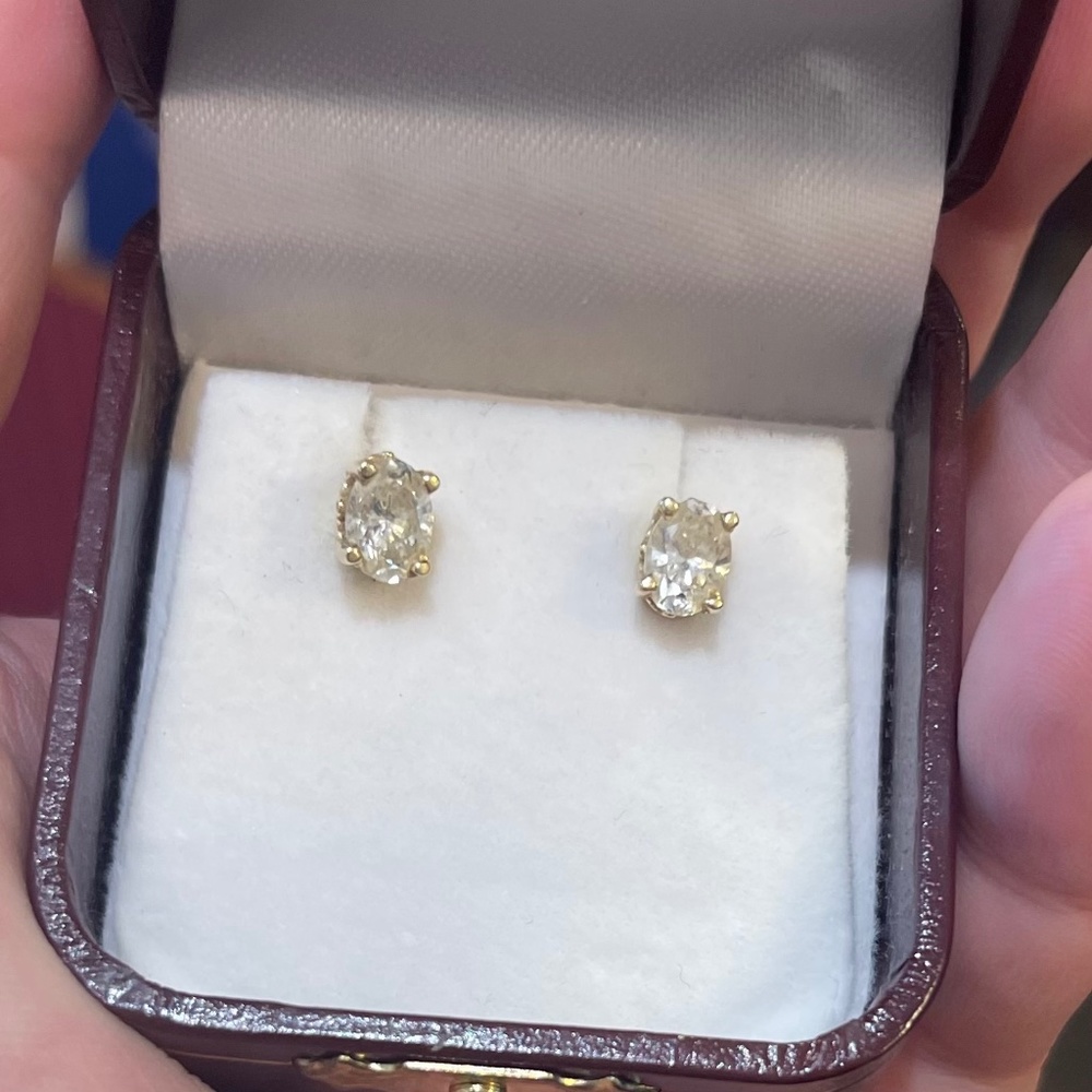 1 carat each stone being 1/2 carat diamond stud earrings